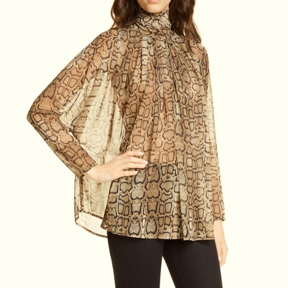 Smythe Turtleneck Drape Blouse NWT SZ small - Picture 2 of 8